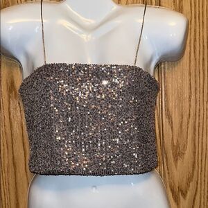 By Together Silver Sequin Sleeveless Camisole